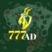 777AD Game logo with playing cards, poker chips, and dice in the background.