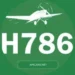 H786 Game logo with airplane graphic and green background