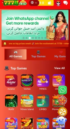 777B Game app home screen showing top games